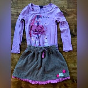 Gap girls top w/ Misha Lulu skirt Fall set size 5